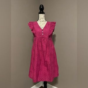 LOFT Pink Eyelet Dress, women’s Petite Small